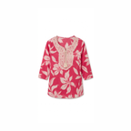 Elegant Dark Pink Floral Waist-Length Short Kurta