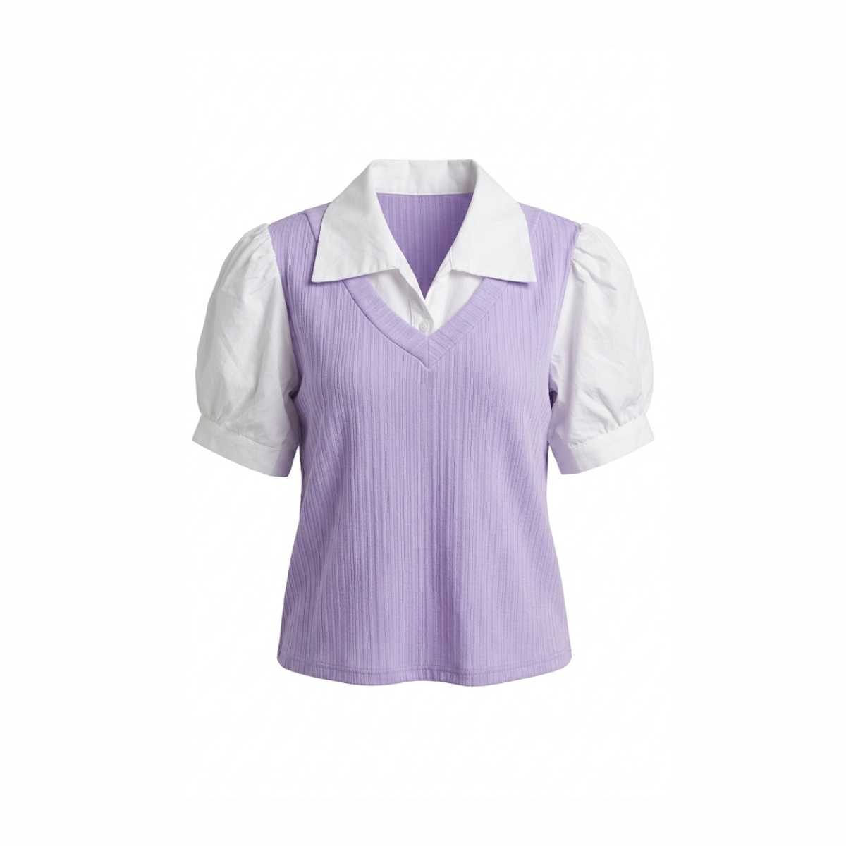 Korean Purple Collar Top