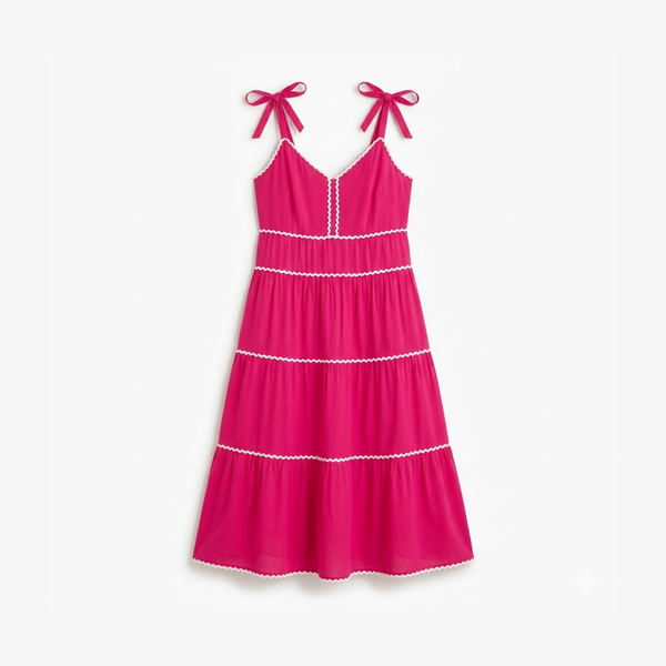 Vibrant Pink Tiered Dress