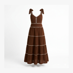 Vibrant Brown Tiered Dress