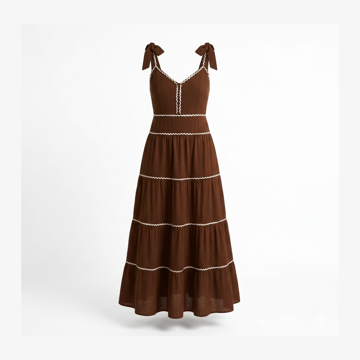 Vibrant Brown Tiered Dress
