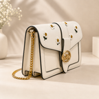 Coach Daisy Embroidered Flap Bag – White