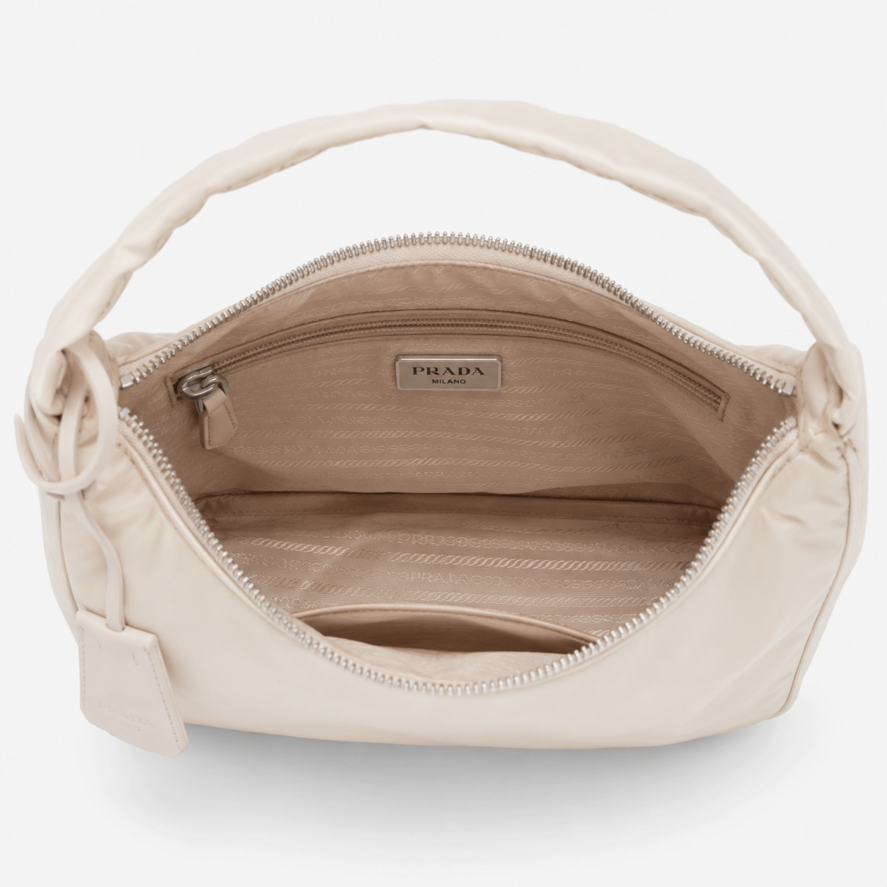 Nylon Soft hand Bag in White