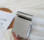 Acrylic Hand Bag With Mirror Inside in White