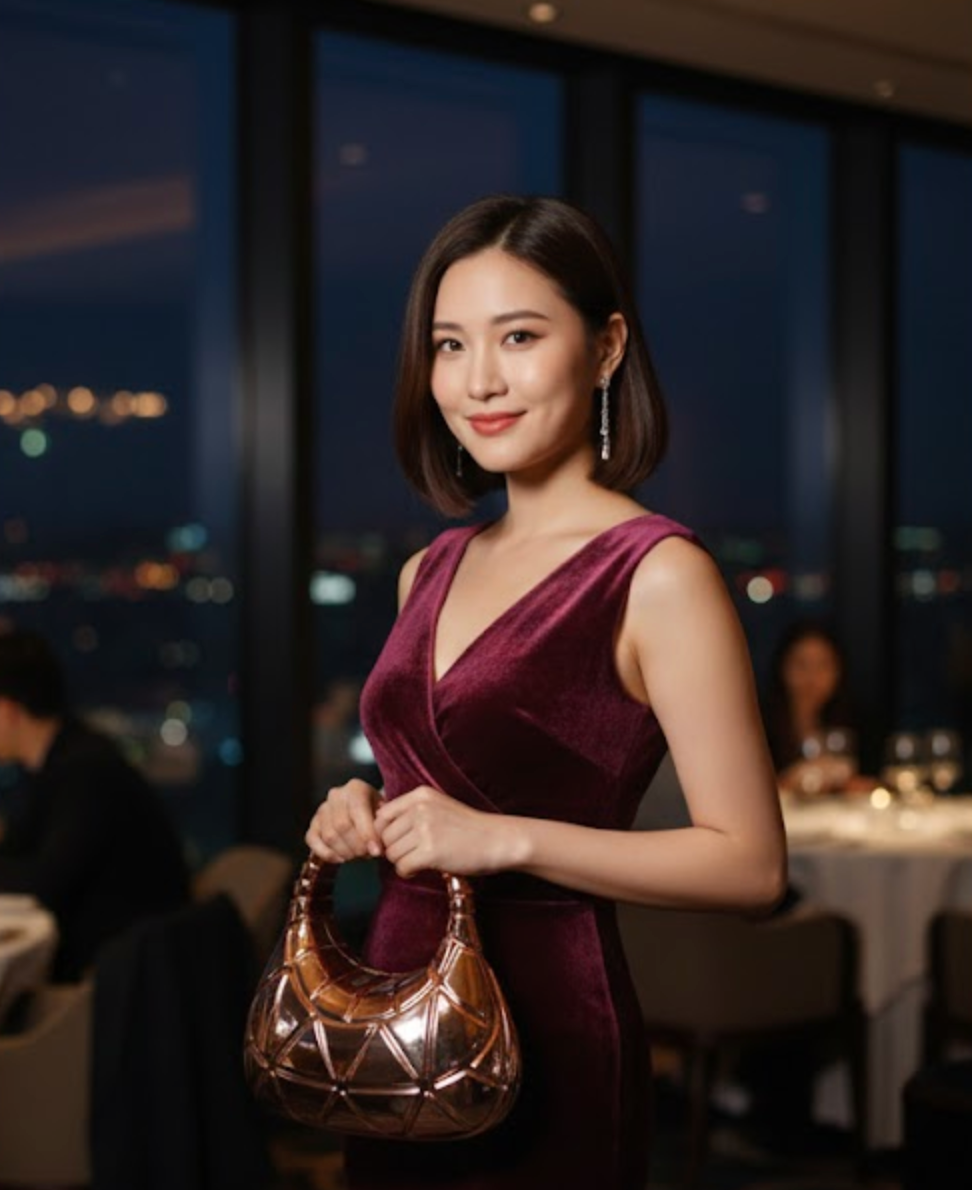 Acrylic Metal Clutch in Champing colour