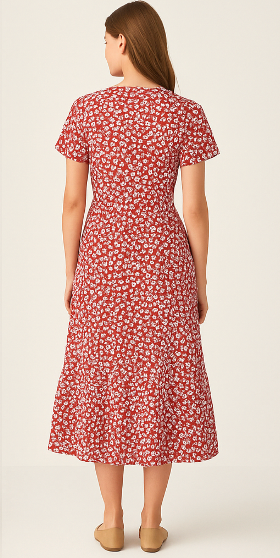 Asymmetric hemline printed frock