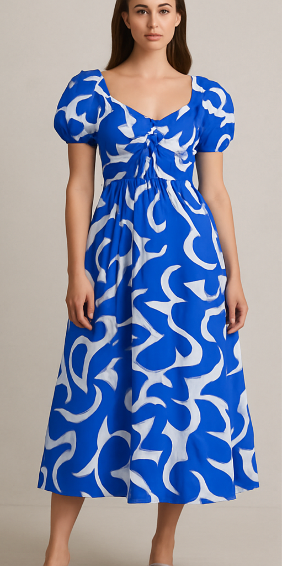 Blue Printed Dress