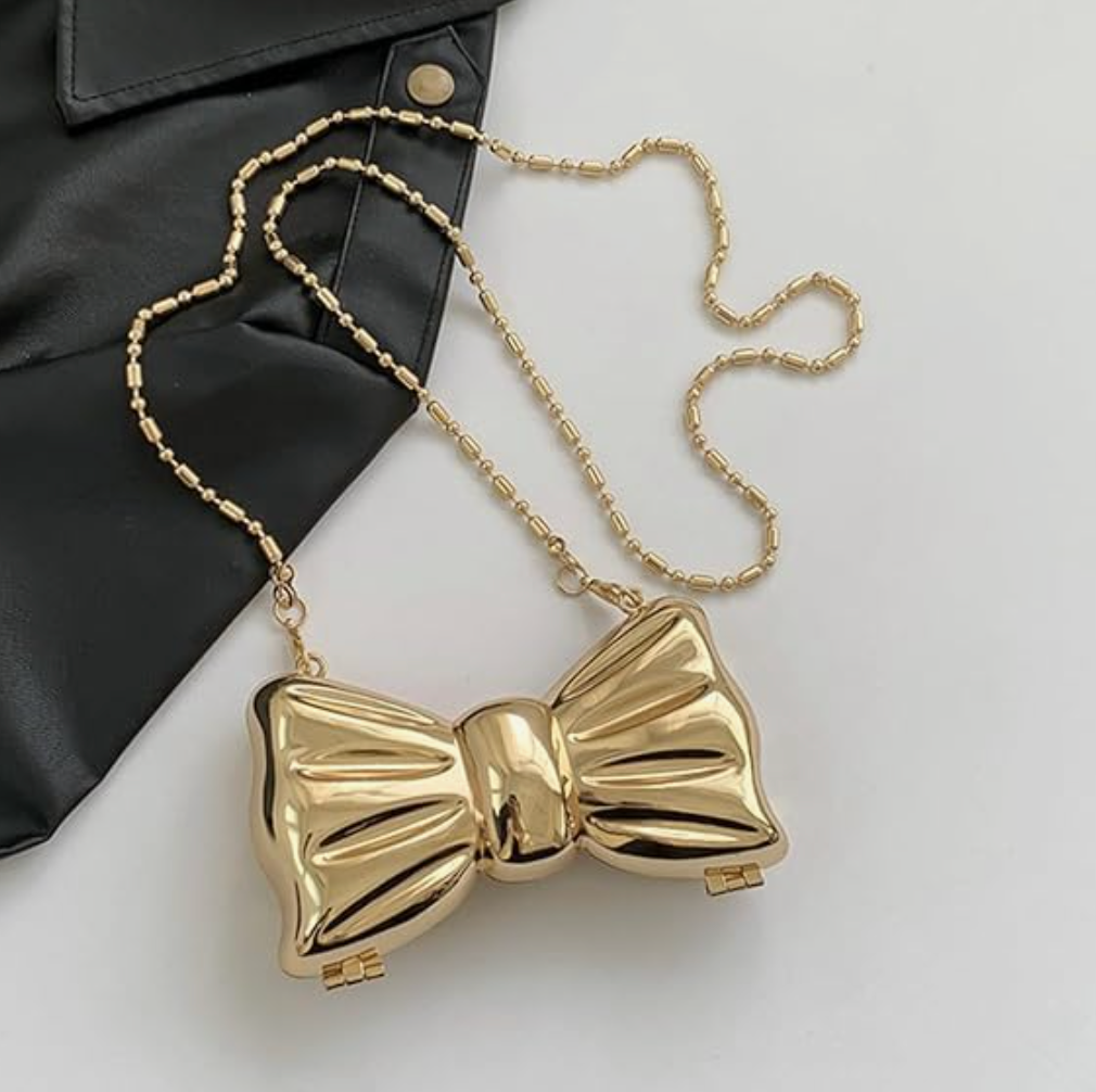 Bow Shaped Metal Mini bag in Gold