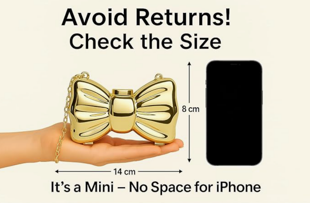Bow Shaped Metal Mini bag in Gold