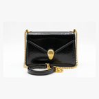 Bvlgari Serpenti Forever Mini Black crossbody bag in a textured finish