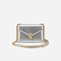 Bvlgari Serpenti Forever Mini silver crossbody bag in a textured finish
