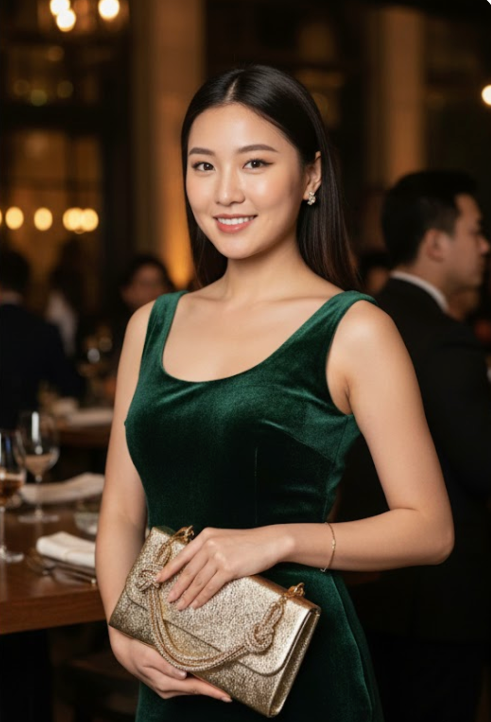 Clutch Hand Bag in Gold