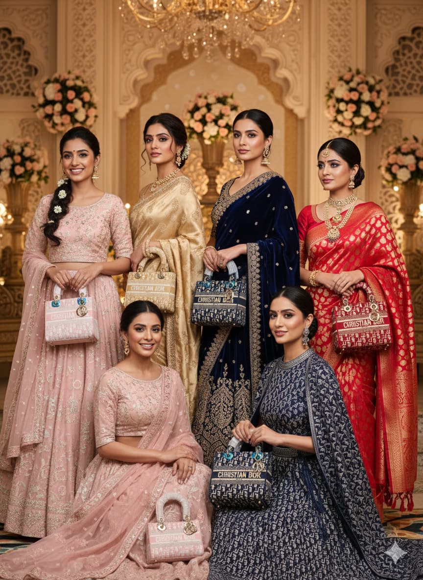 Dior Lady D-Lite bag in the mini size with blue Dior Oblique jacquard embroidery