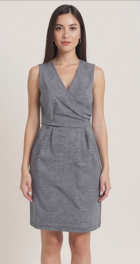 Gray Wrap Dress