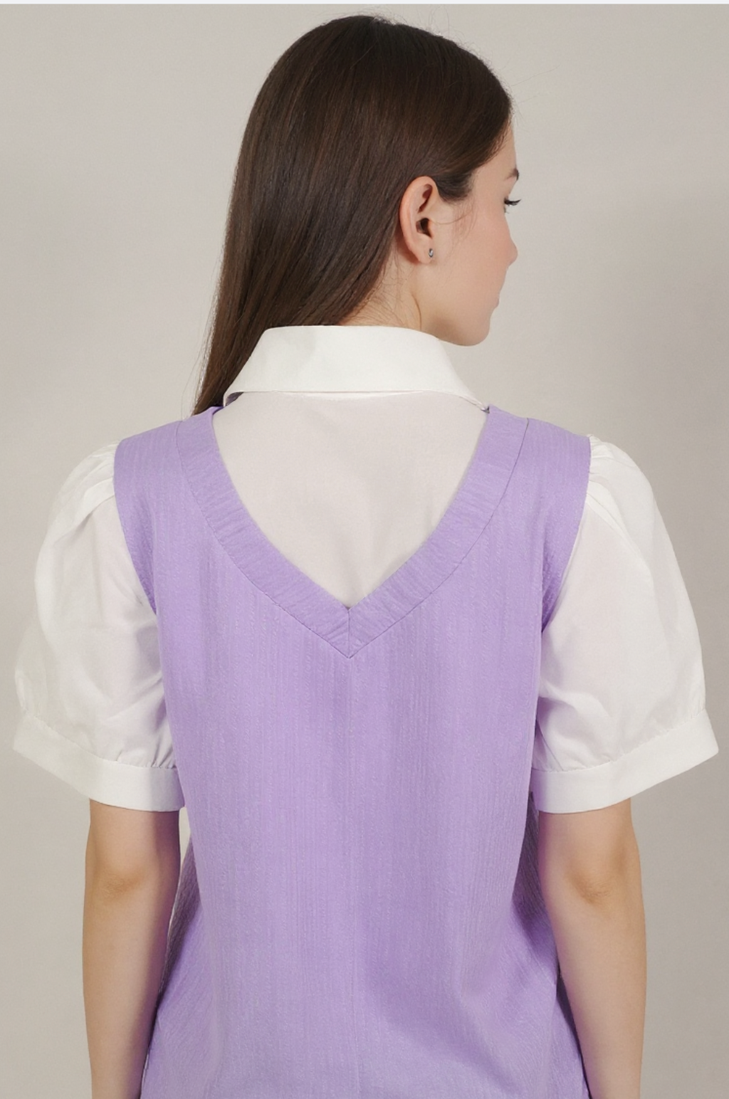 Korean Purple Collar Top