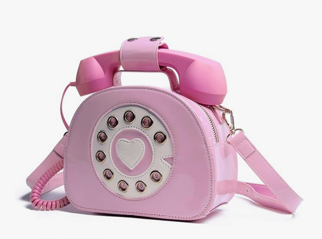Old school Telephone Hand Bag in Pink