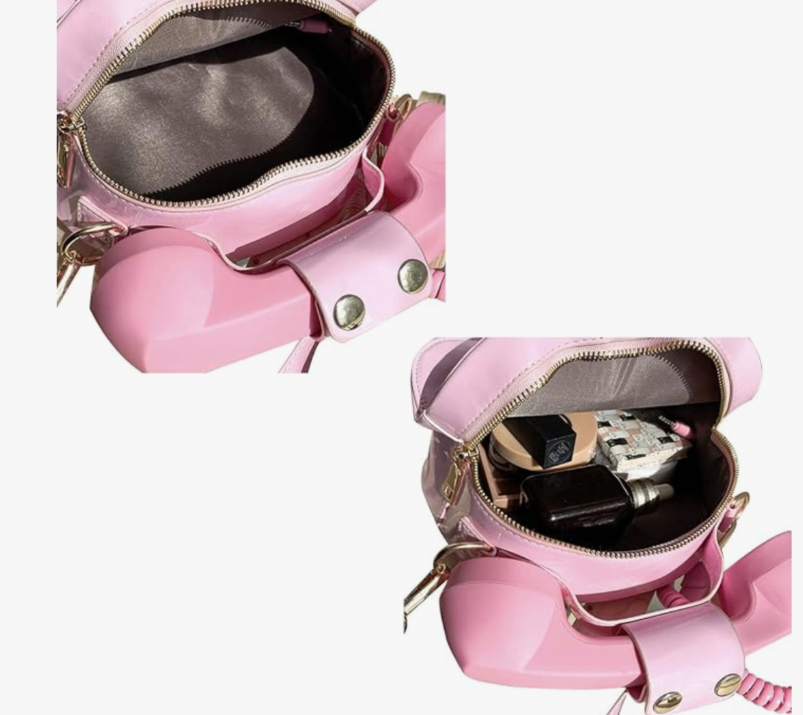 Old school Telephone Hand Bag in Pink