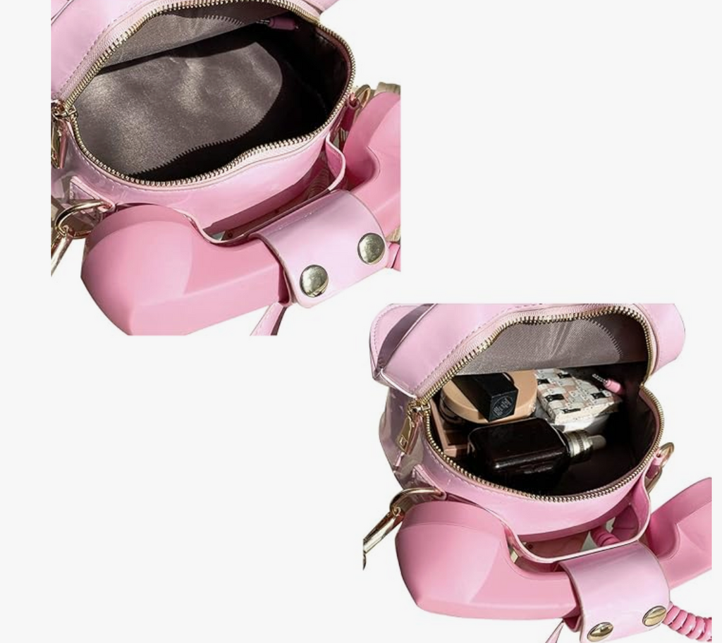 Old school Telephone Hand Bag in Pink