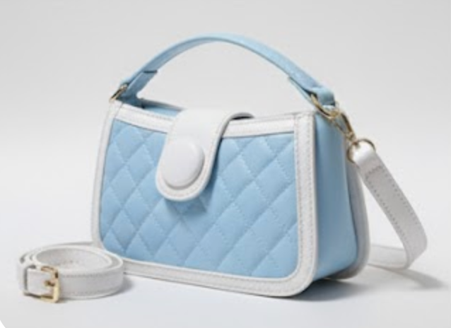 Quilted Shoulder Bag in Blue