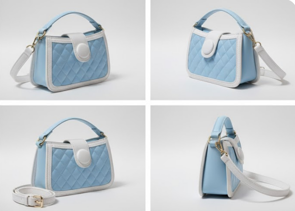 Quilted Shoulder Bag in Blue