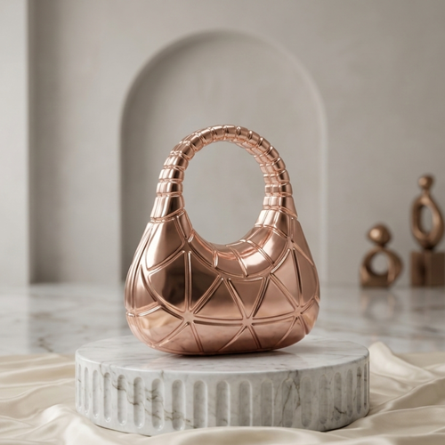 Acrylic Metal Clutch in Champing colour