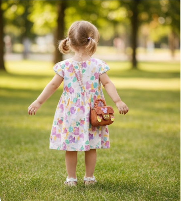 Mini Sling Bag with charms in Orangish Pink
