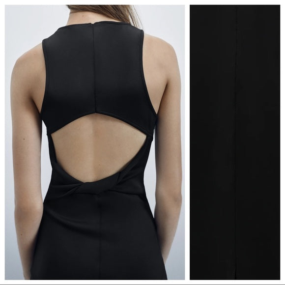 Sophisticated Black Cut-Out Maxi Dress