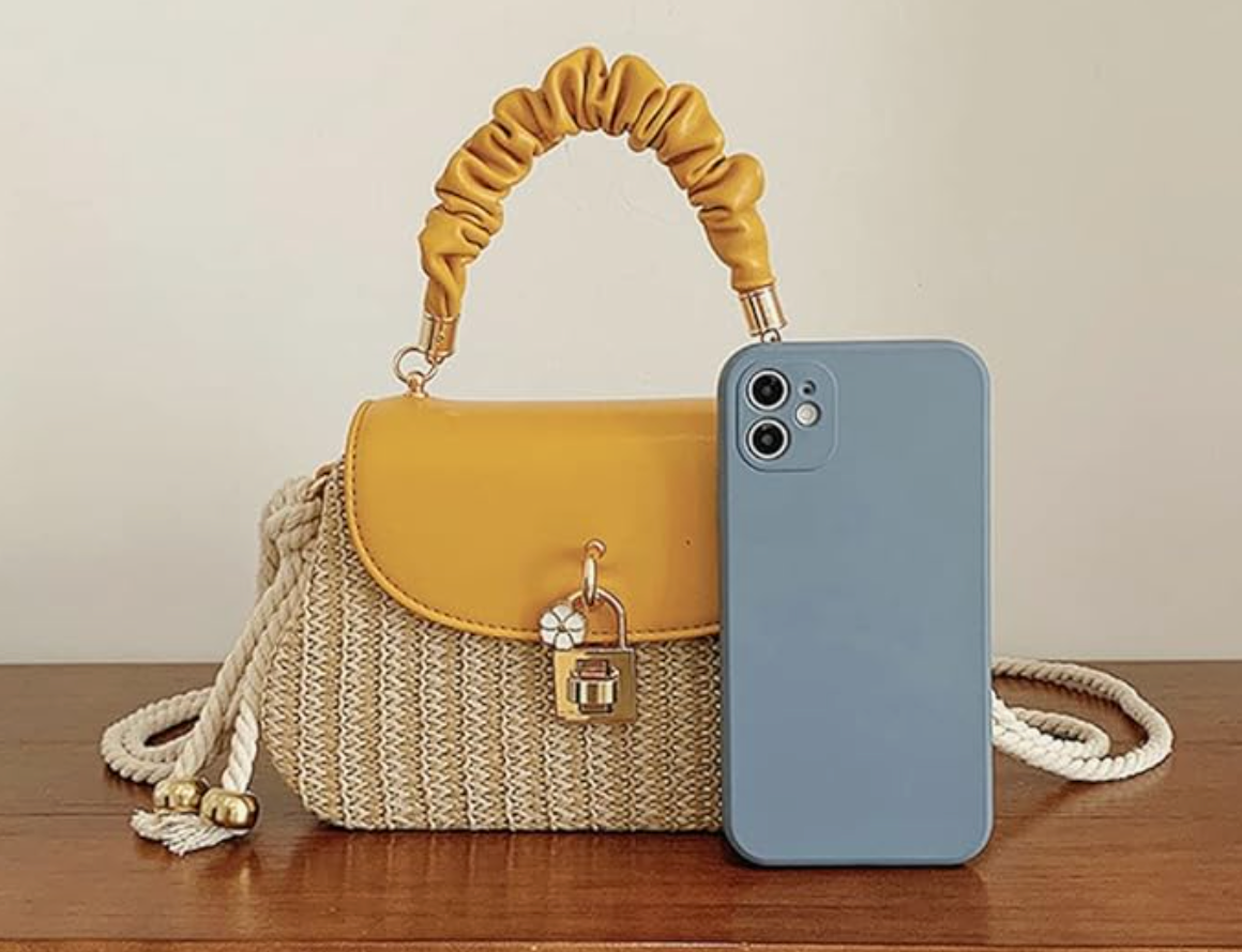 Straw Bag Rattan Women Shoulder Bag in Yellow