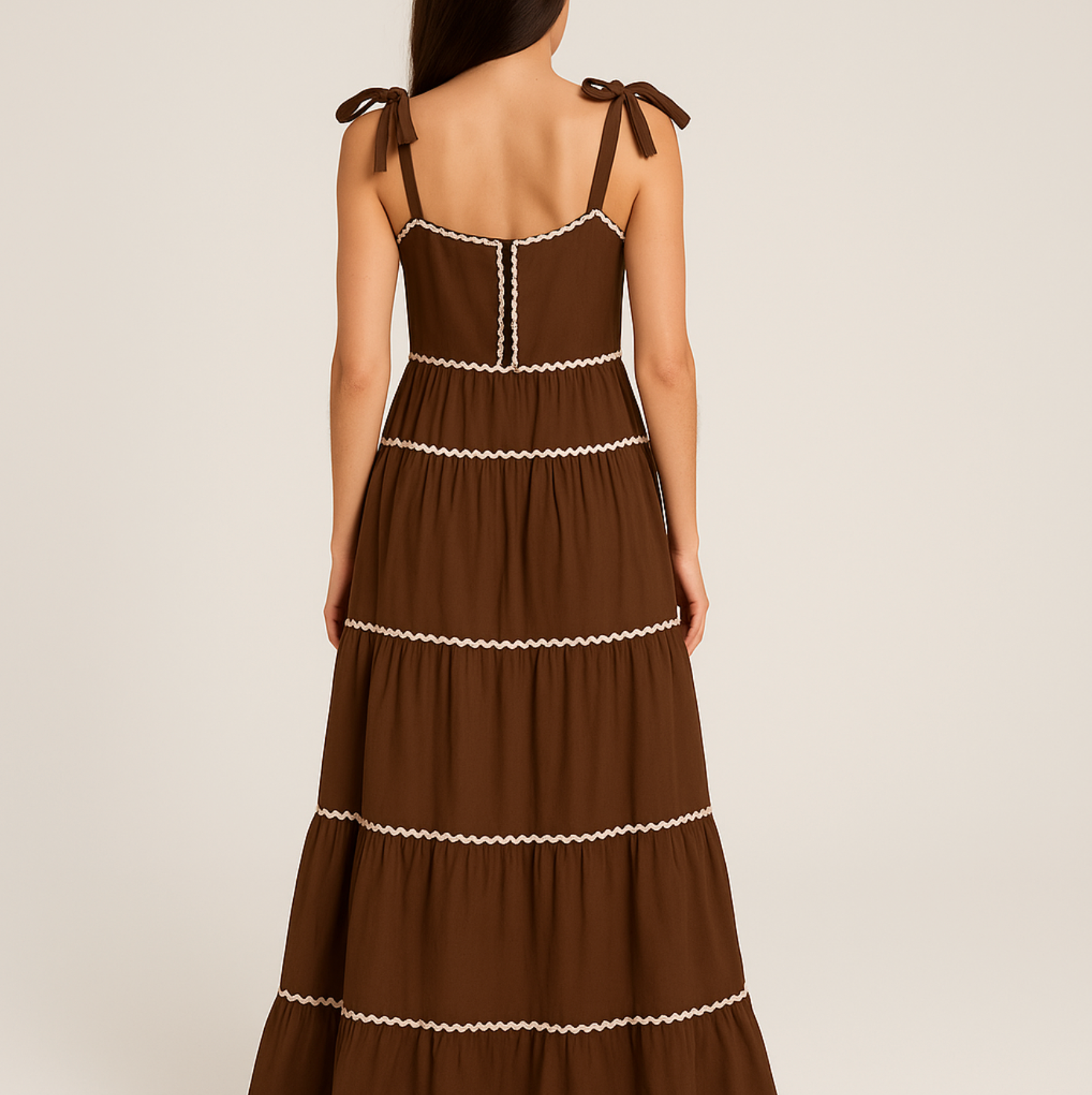 Vibrant Brown Tiered Dress