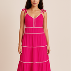 Vibrant Pink Tiered Dress
