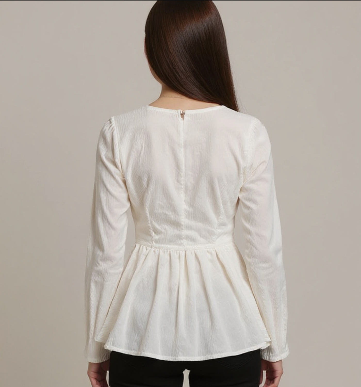 White Peplum Top