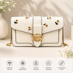 Coach Daisy Embroidered Flap Bag – White