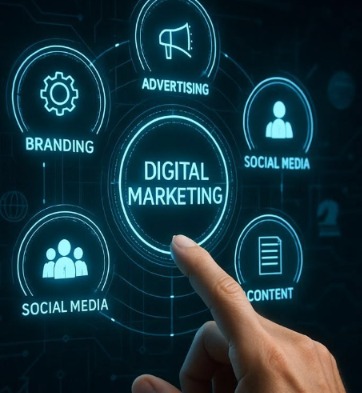 Marketer reviewing campaign analytics